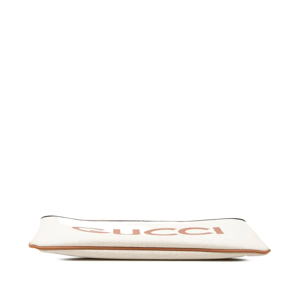 Gucci Canvas Logo Clutch Beige Canvas Very good - Inside View