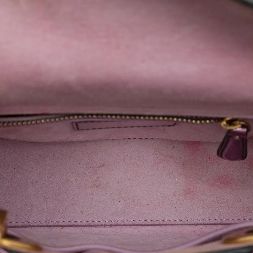 Dior Mini Metallic Patent Lady Dior Pink Leather Very good - Model View