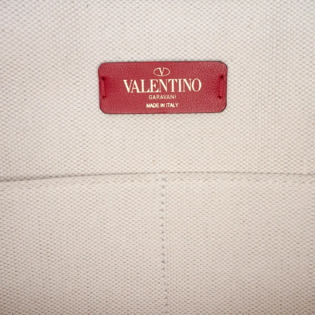Valentino Medium Canvas Rockstud VLTN Tote Brown Very good - Box View