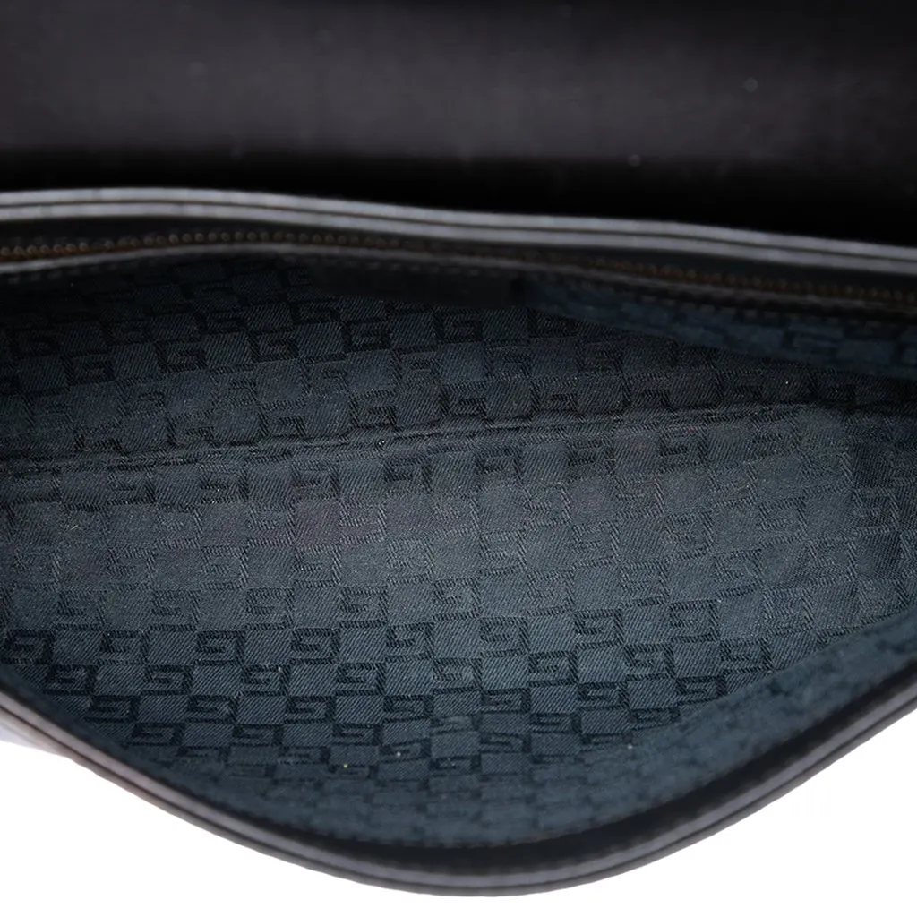 Gucci Calfskin Shoulder Bag Black Leather Very good - Model View