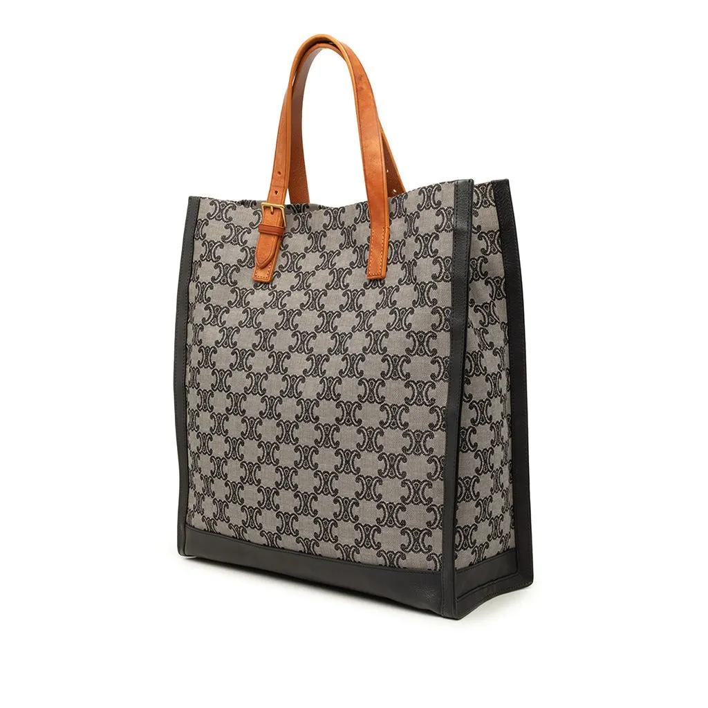 Celine Macadam Canvas Vertical Tote Grey Canvas Very good - Back View