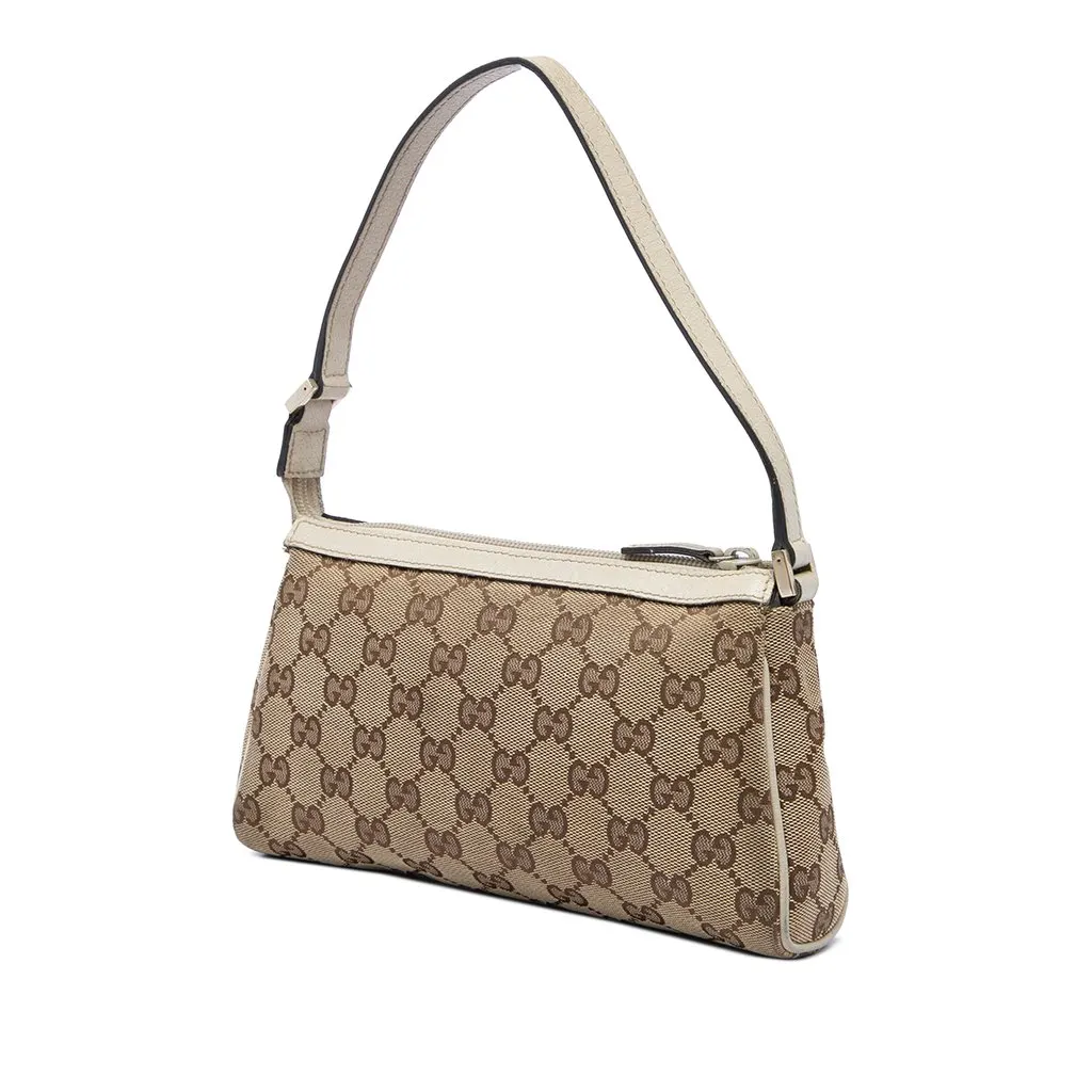 Gucci GG Canvas Abbey D Ring Pochette Beige Canvas Good - Back View