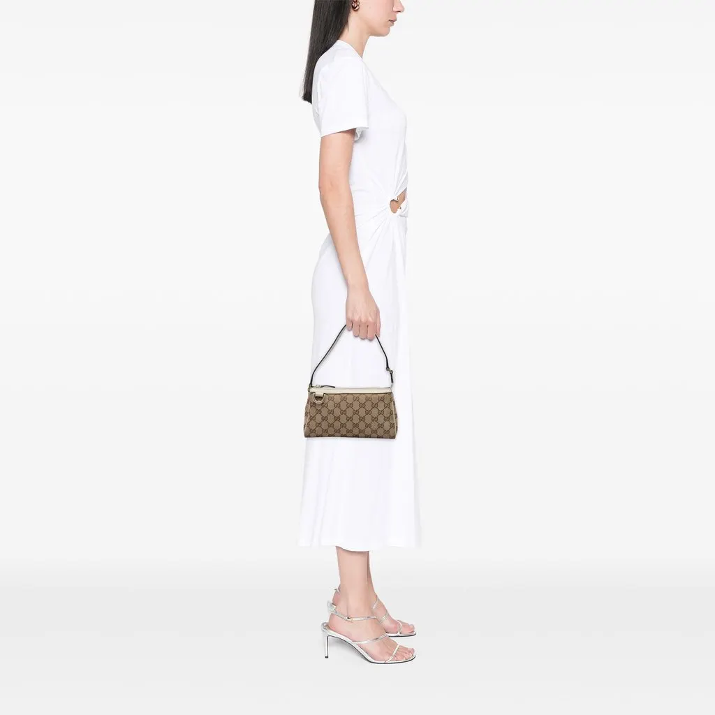 Gucci GG Canvas Abbey D Ring Pochette Beige Canvas Good - Box View