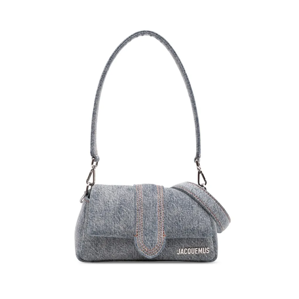 Jacquemus Small Padded Denim Le Bambimou Satchel Blue Denim Very good - Front View