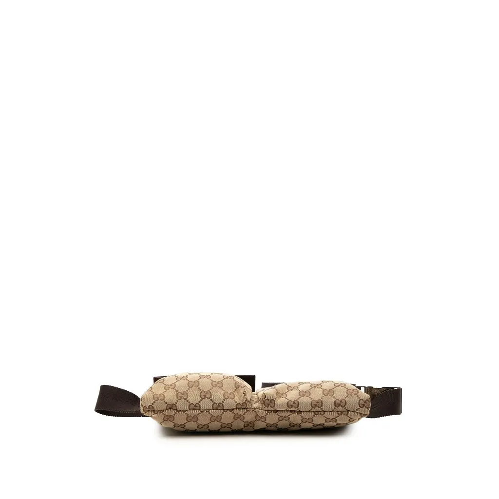 Gucci GG Canvas Double Pocket Belt Bag Beige Canvas Good - Inside View