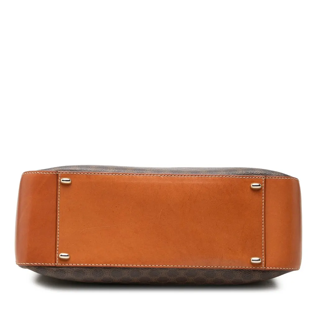Celine Macadam Coated Canvas Shoulder Bag Brown Canvas Good - Inside View