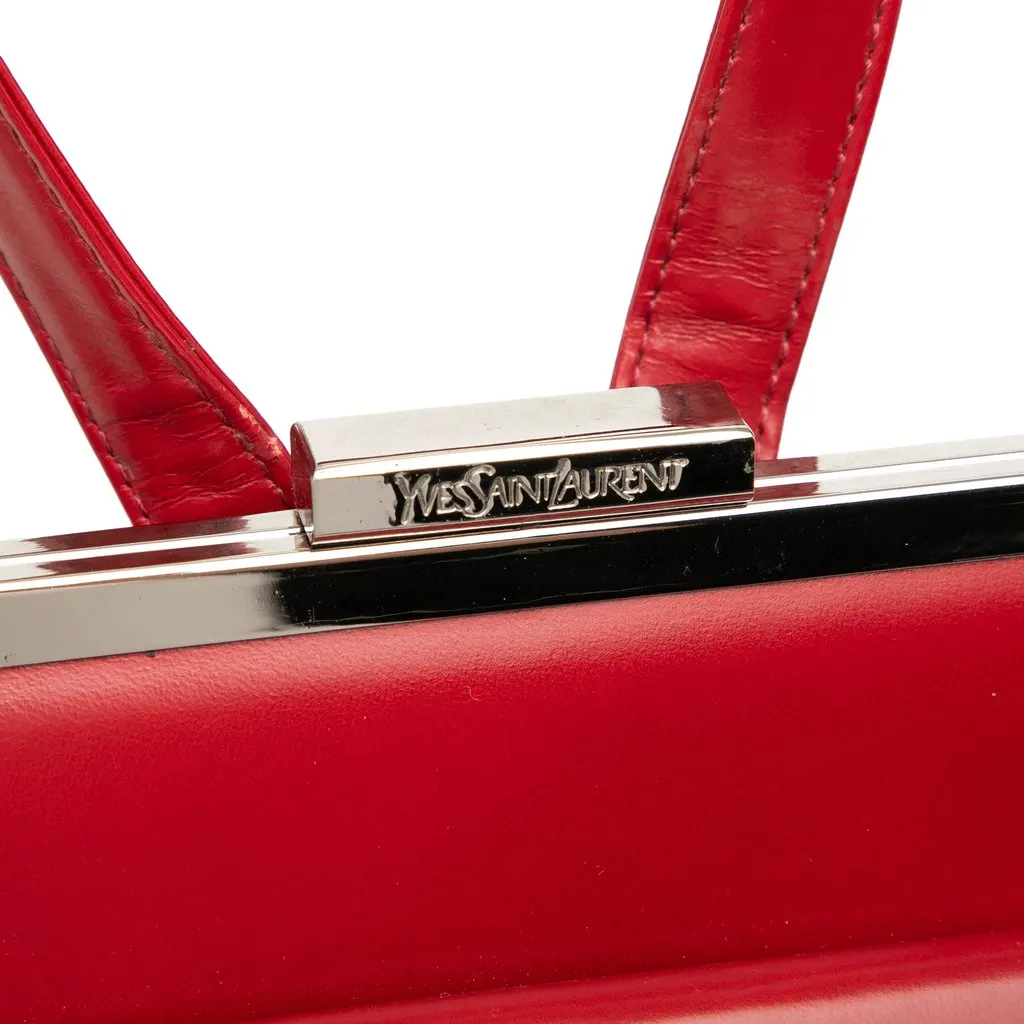 Saint Laurent Leather Frame Backpack Red Leather Very good - Box View