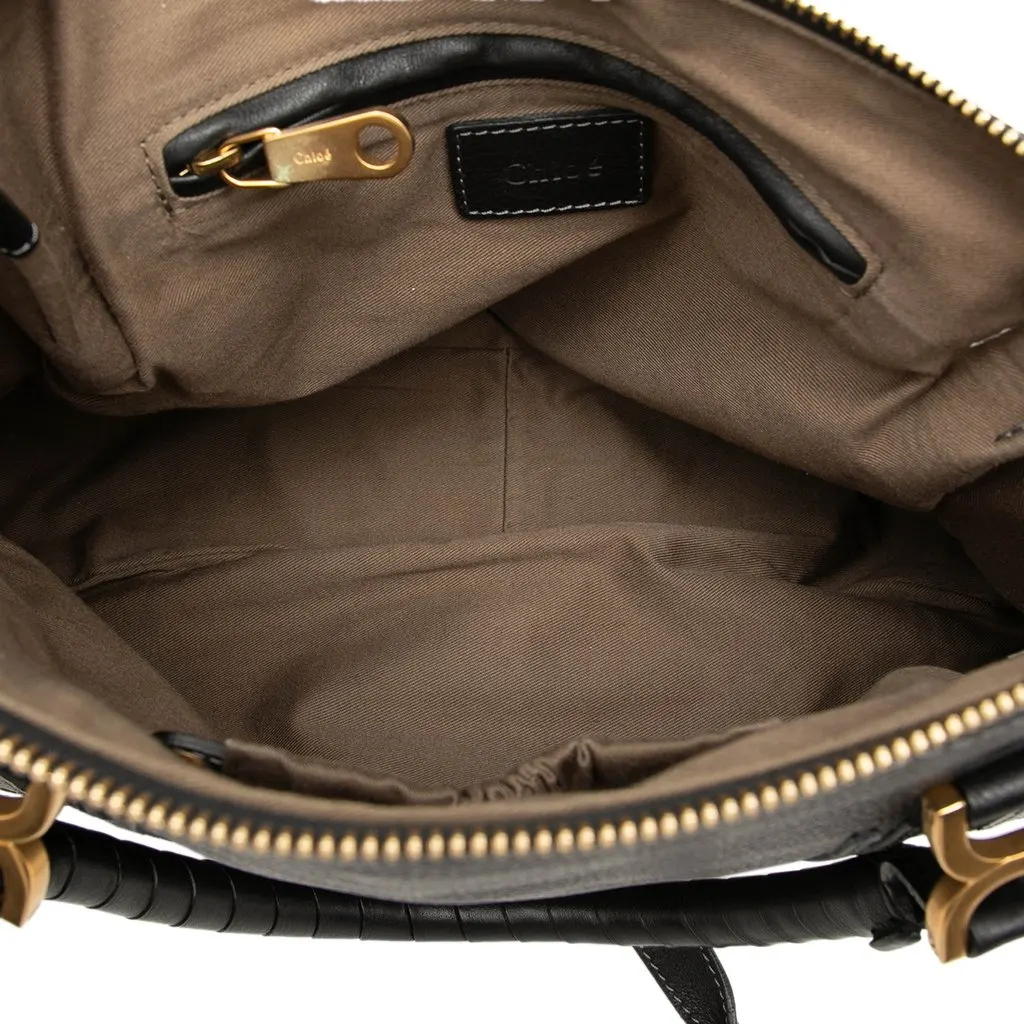 Chloé Medium Grained Leather Marcie Satchel Black Leather Very good - Model View