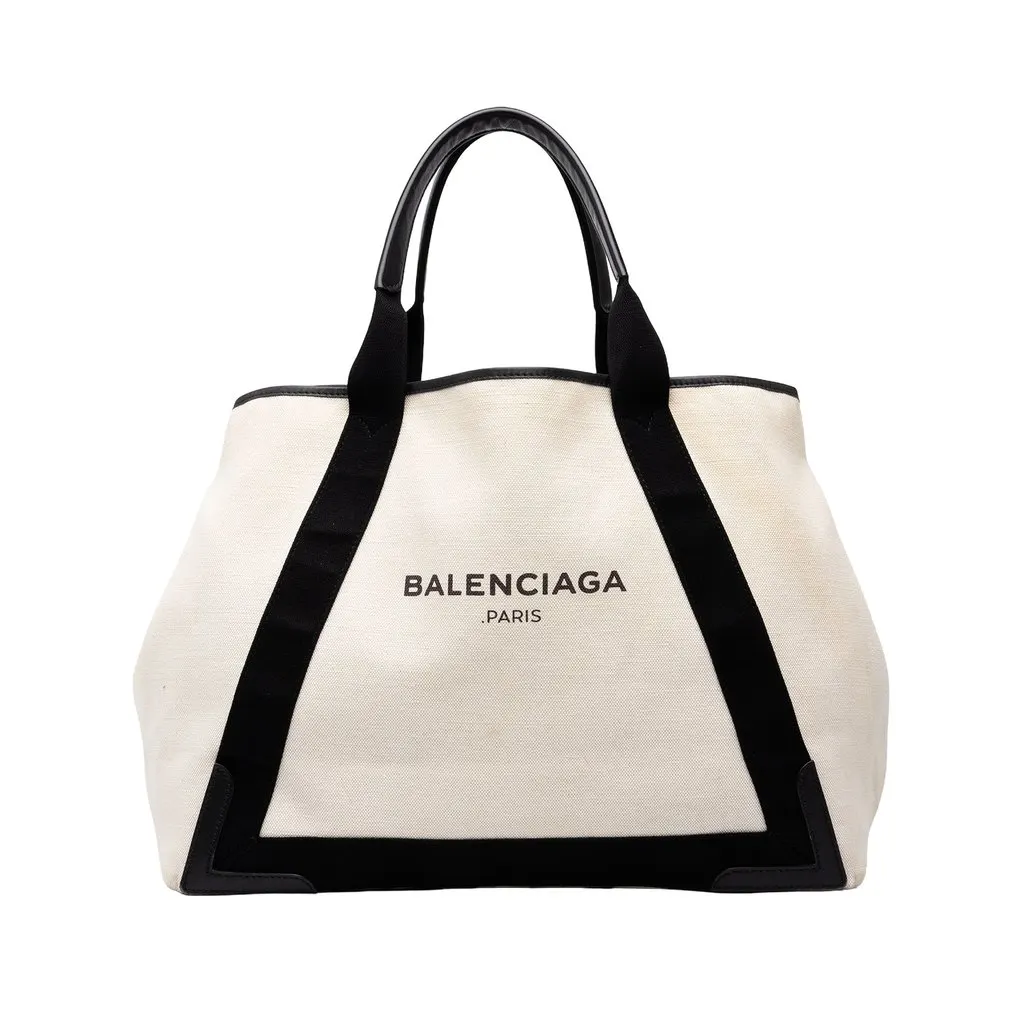 Balenciaga Canvas Navy Cabas Tote L