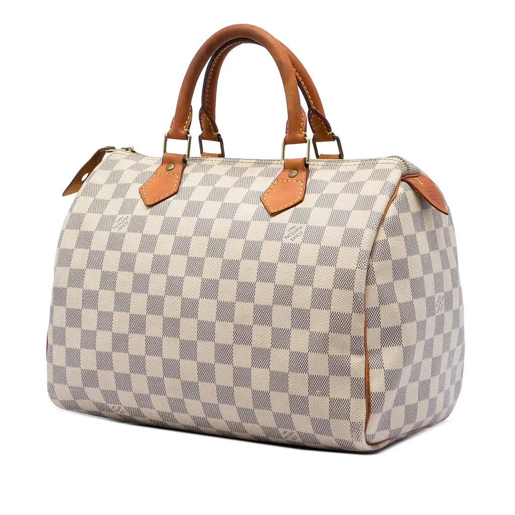 Louis Vuitton Damier Azur Speedy 30 White Good - Back View