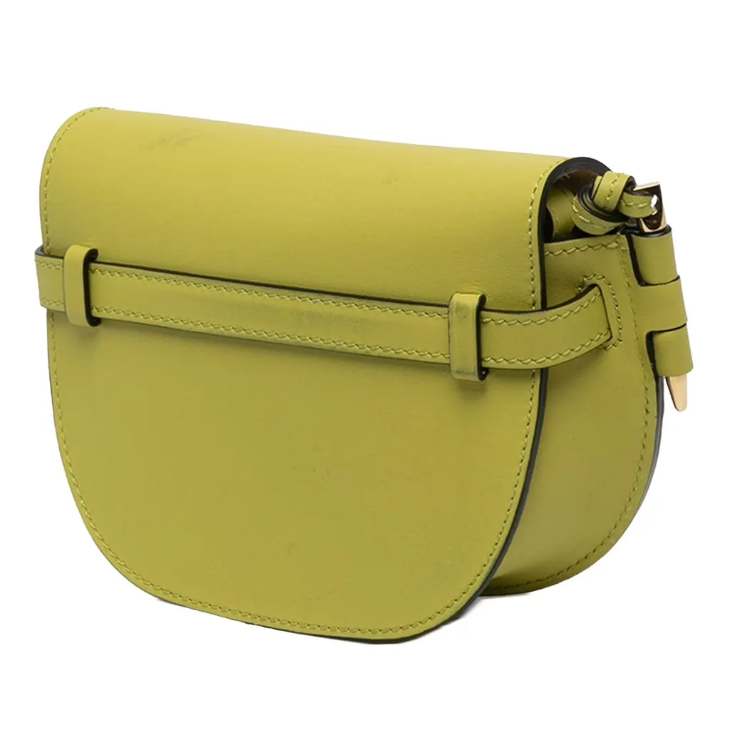 Loewe Mini Soft Calfskin Gate Dual Crossbody Green Leather Very good - Back View