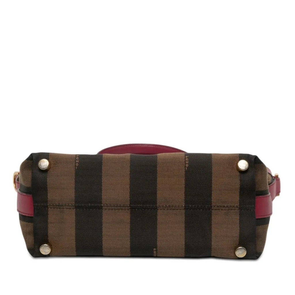 Fendi Large Pequin Canvas Satchel Brown Canvas Very good - Inside View