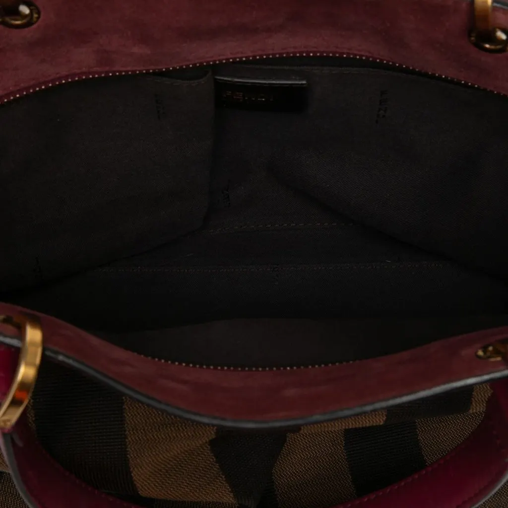 Fendi Large Pequin Canvas Satchel Brown Canvas Very good - Box View