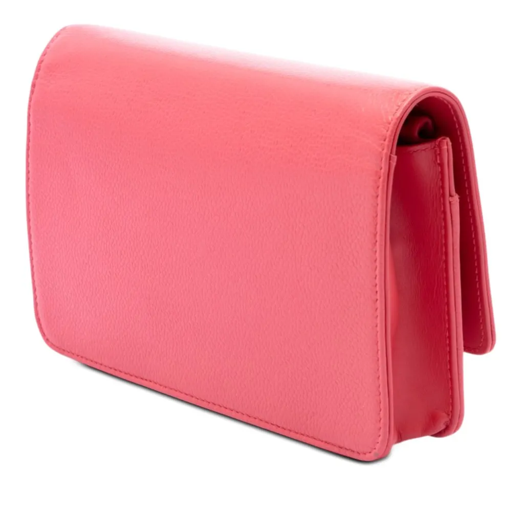 Chanel CC Caviar Wallet On Chain Pink Leather Very good - Back View