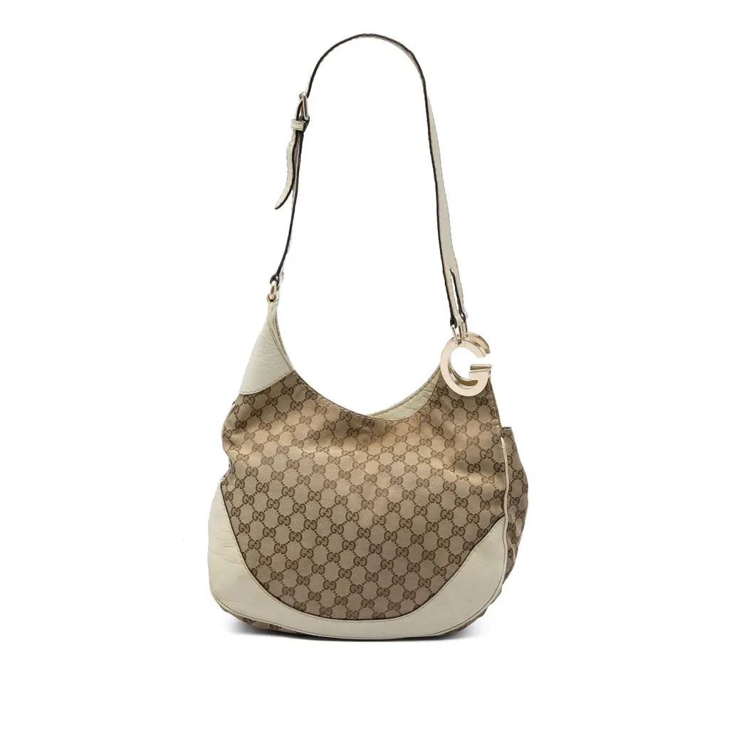 Gucci GG Canvas Charlotte Crossbody Beige Good - Front View