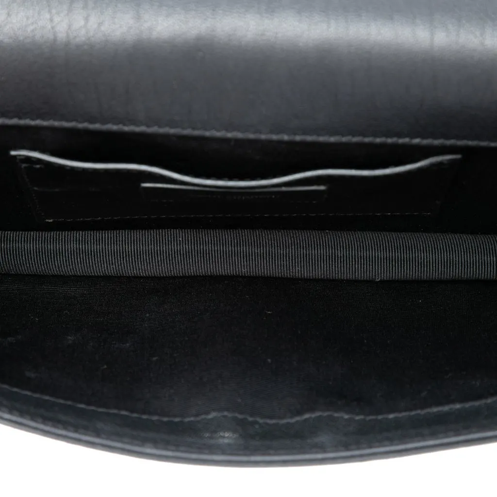 Saint Laurent Studded Leather Monogram Clutch Black Leather Very good - Model View