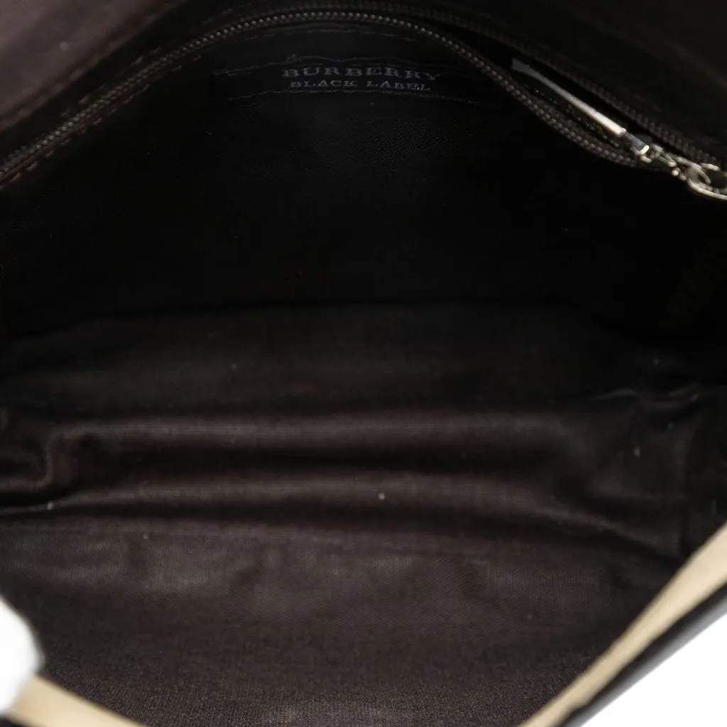 Burberry Nova Check Trimmed Canvas Crossbody Beige Very good - Model View