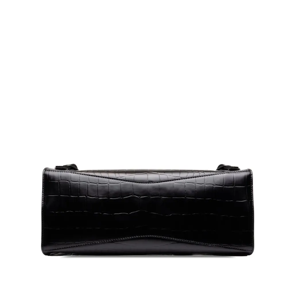 Balenciaga Small Croc Embossed Calfskin Motocross Neo Classic City Satchel Black Leather Very good - Inside View