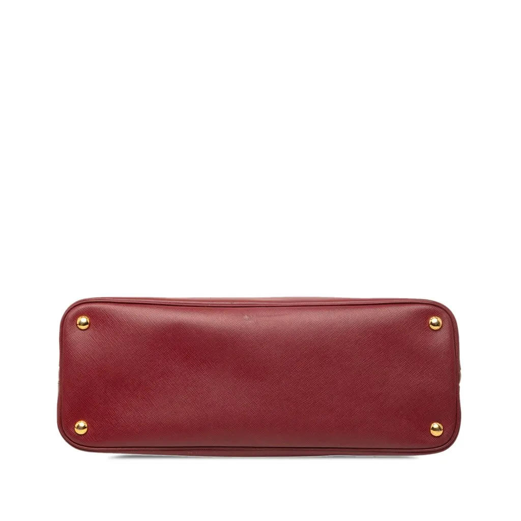 Prada Large Saffiano Lux Promenade Satchel Red Leather Good - Inside View