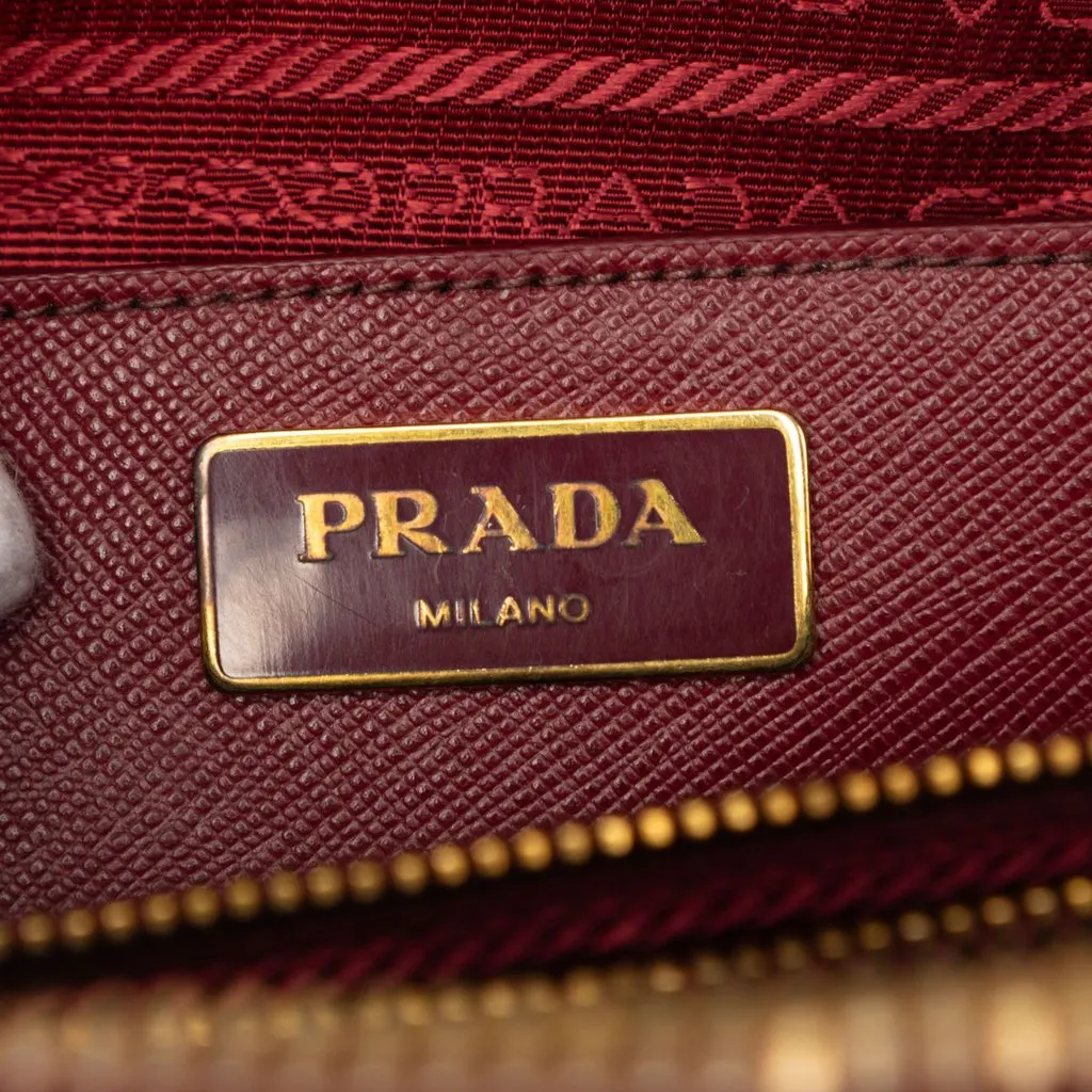Prada Large Saffiano Lux Promenade Satchel Red Leather Good - Box View