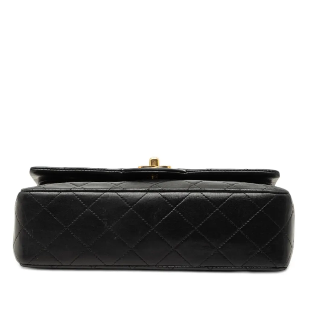 Chanel Small Classic Lambskin Double Flap Black Leather Very good - Inside View