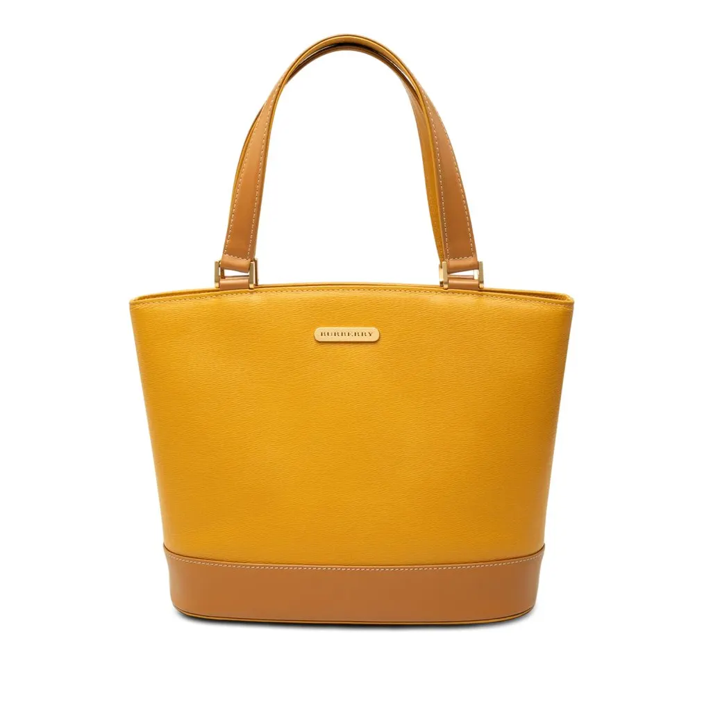 Burberry Leather Handbag Yellow Leather Very good - Front View