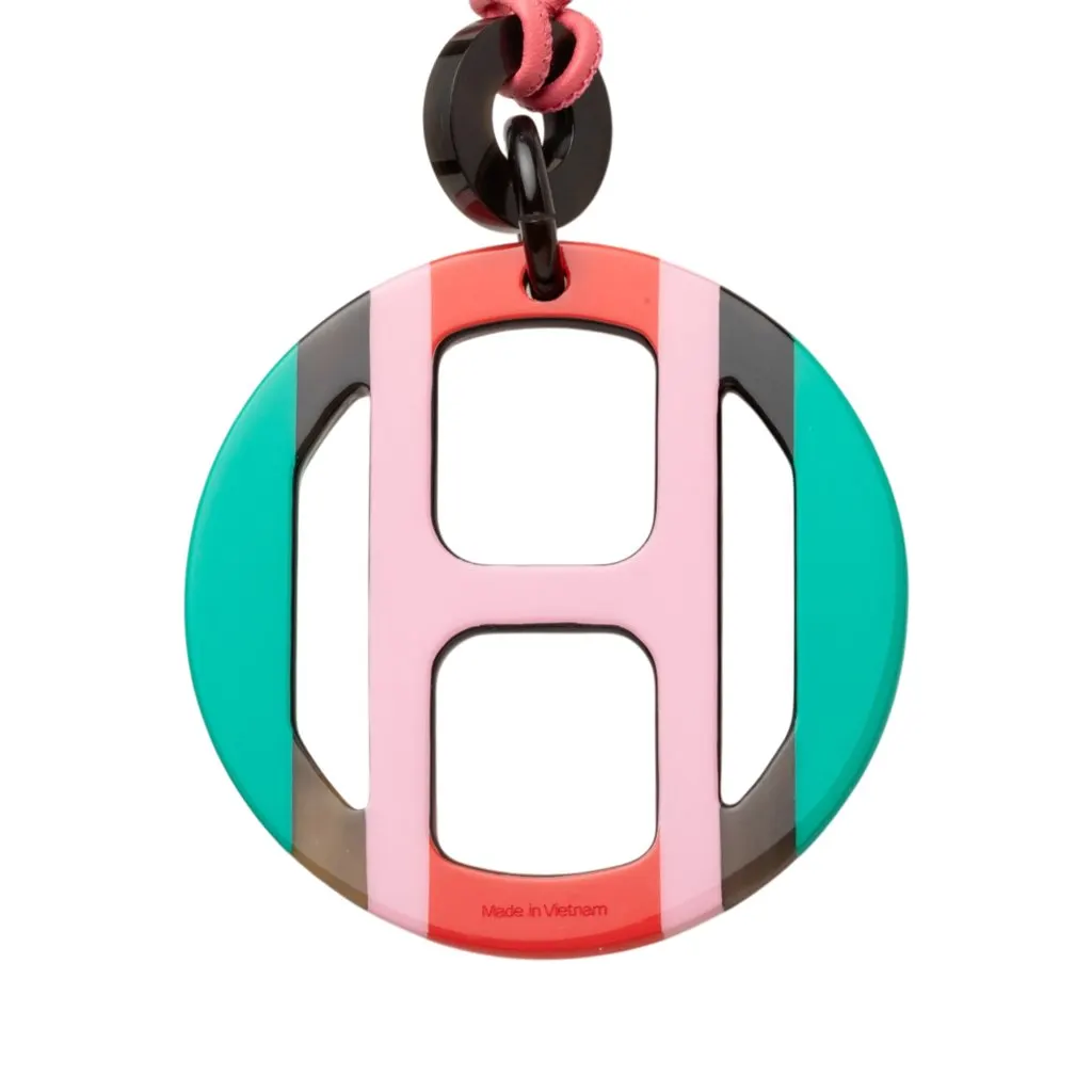 Hermès Buffalo Horn H Equipe Pendant Necklace MultiColor Very good - Inside View
