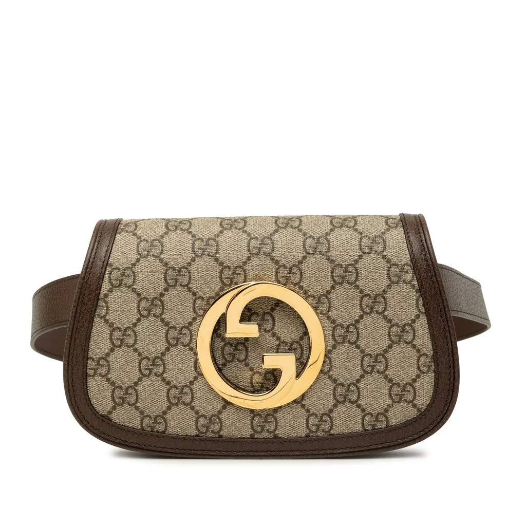 Gucci GG Supreme Blondie Belt Bag Beige Canvas Very good - Front View