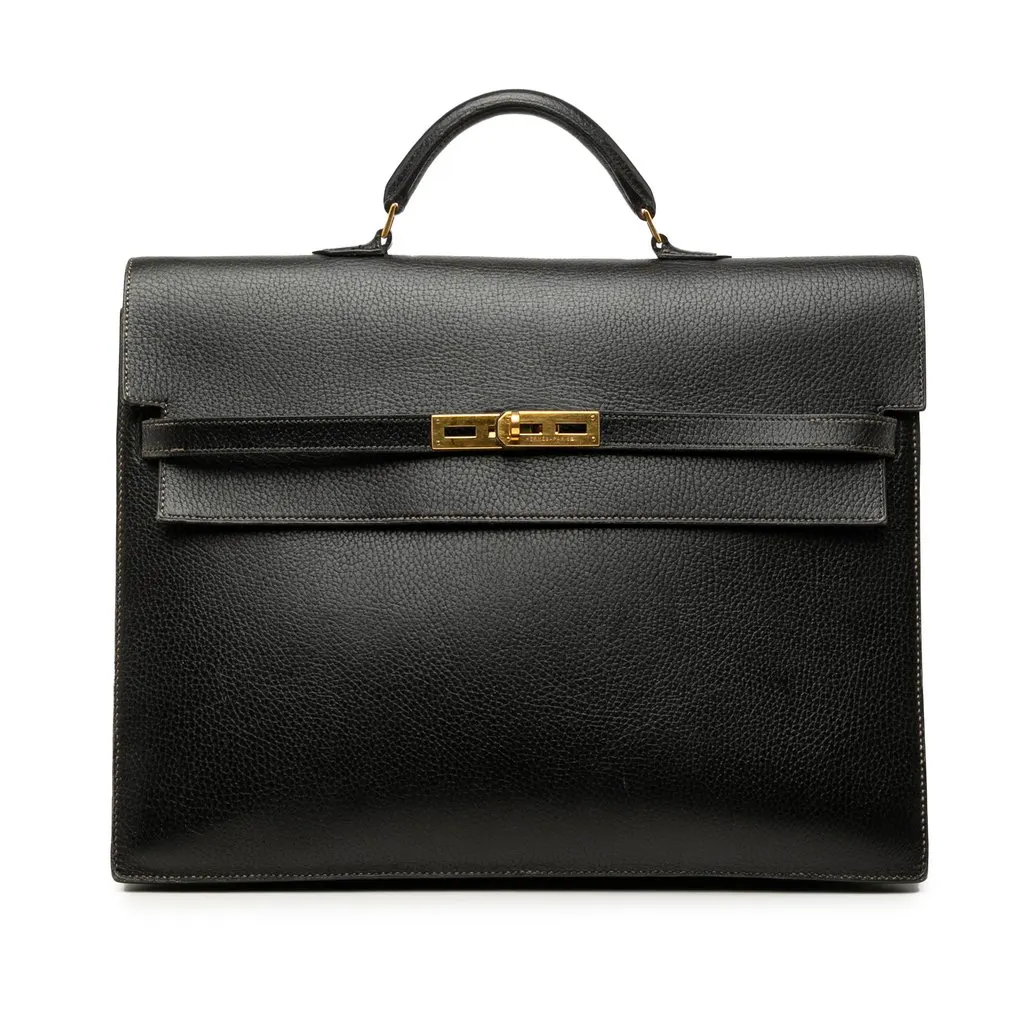 Hermès Ardennes Kelly Depeches 38 Black Leather Very good - Front View