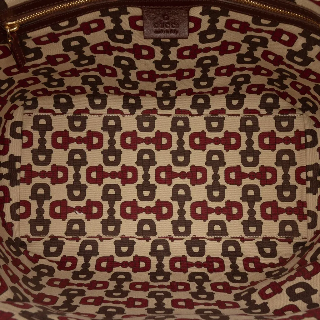 Gucci Guccissima Treasure Boston Bag Brown Leather Very good - Model View