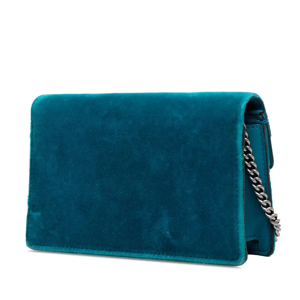 Gucci Mini Velvet Dionysus Crossbody Blue Velvet Very good - Back View