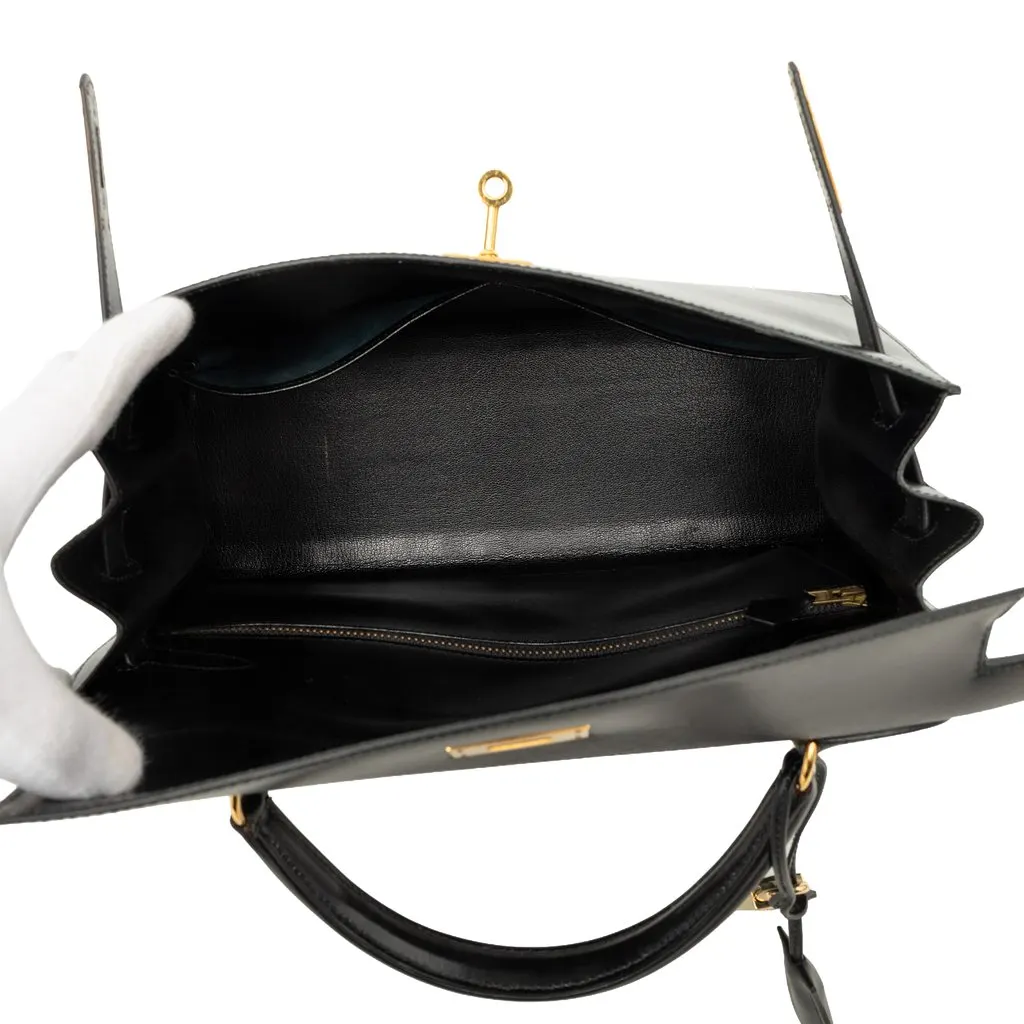 Hermès Box Calf Kelly Sellier 32 Black Leather Very good - Model View