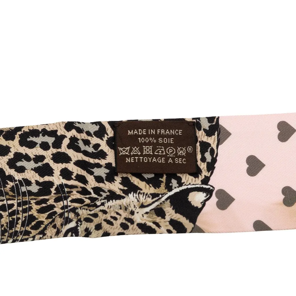 Hermès Jungle Love Love Silk Twilly Scarf Pink Very good - Inside View