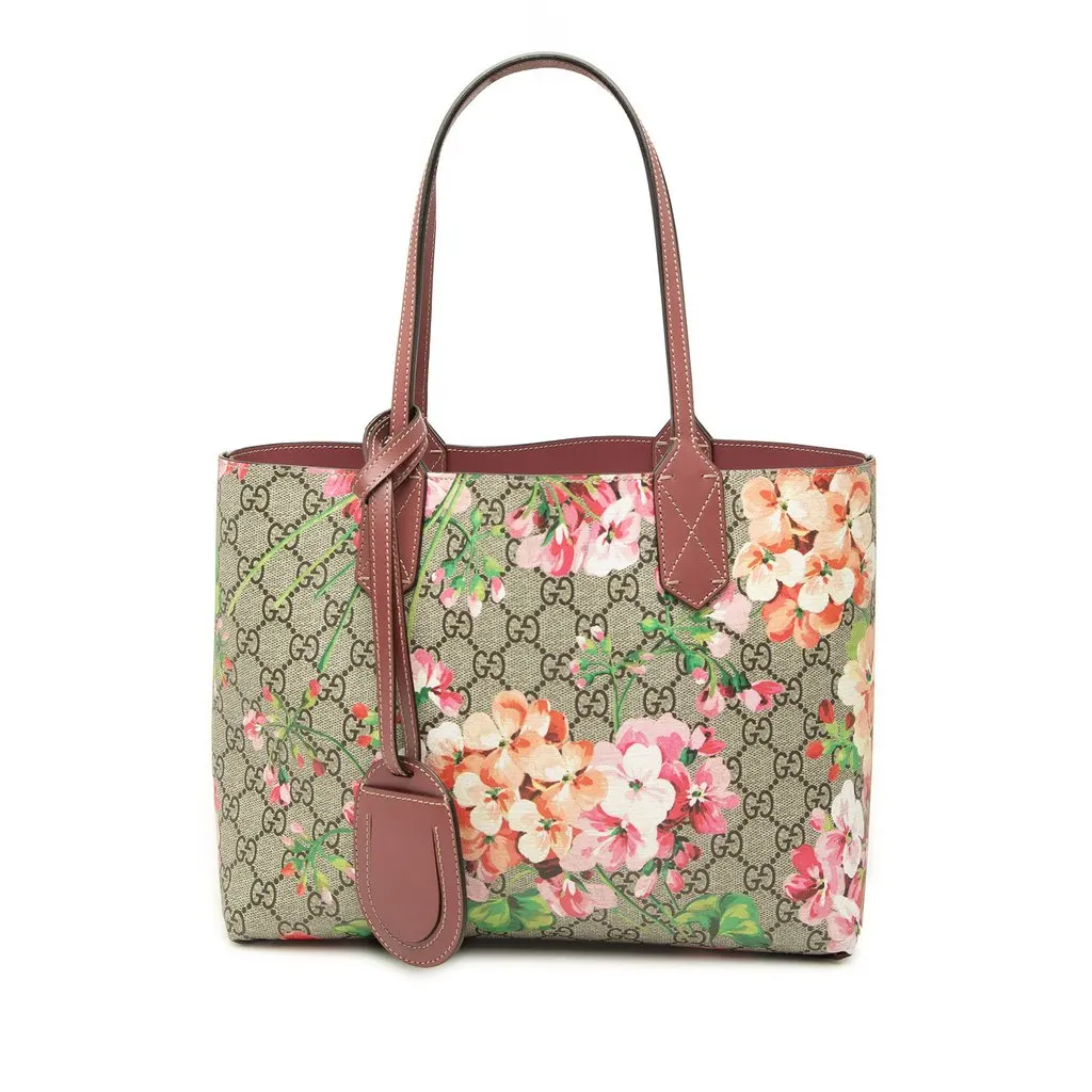Gucci Small GG Supreme Blooms Reversible Tote Beige Very good - Front View