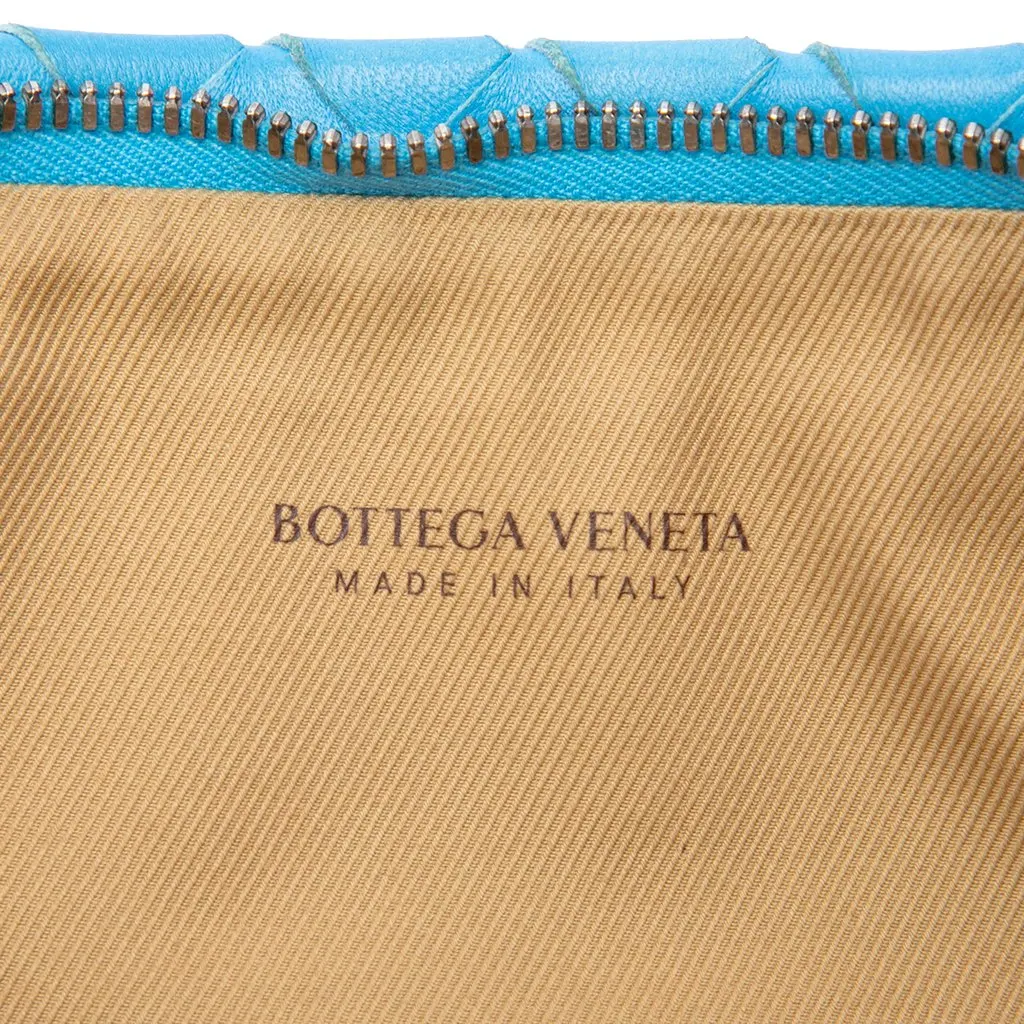 Bottega Veneta Nappa Intrecciato Wristlet Clutch Blue Leather Very good - Box View