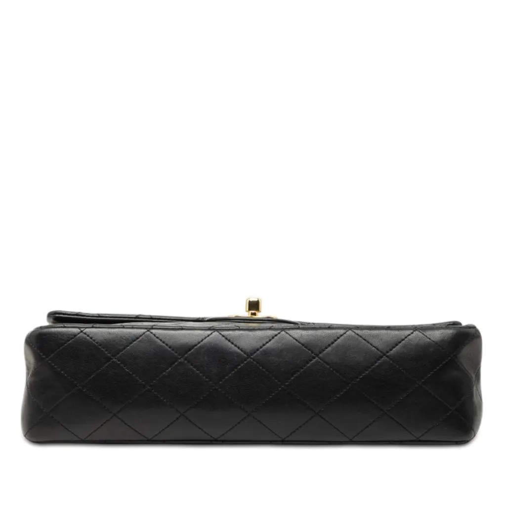 Chanel Medium Classic Lambskin Double Flap Black Leather Very good - Inside View