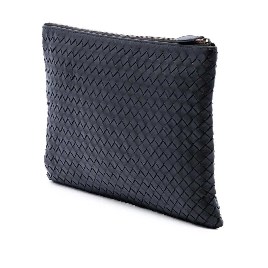 Bottega Veneta Nappa Intrecciato Clutch Black Leather Very good - Back View