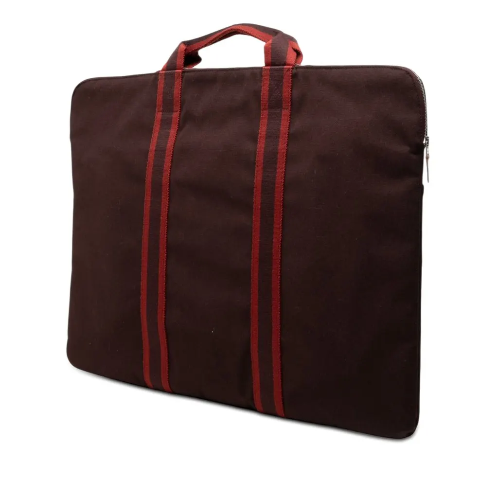 Hermès Toile Fourre Tout Porte Documents Red Very good - Back View