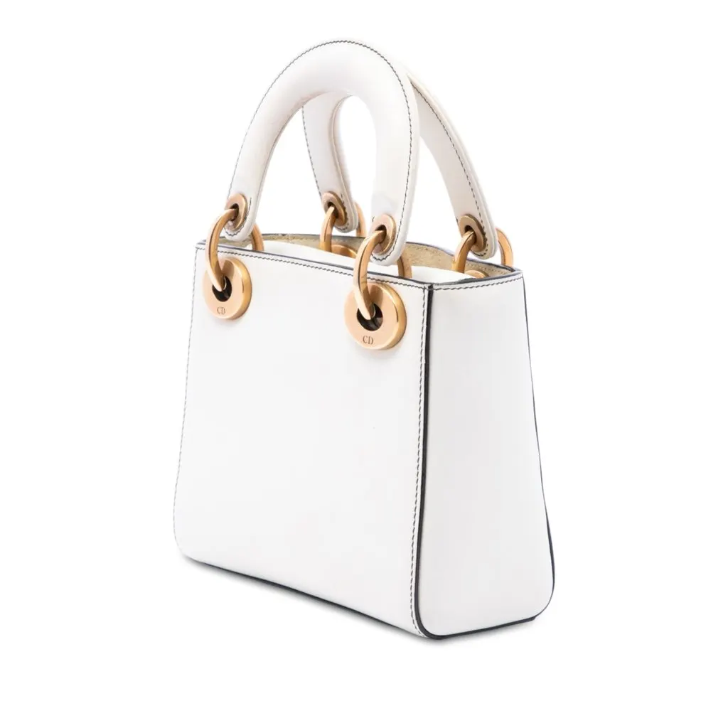 Dior DiorAmour Niki De Saint Phalle Mini Calfskin Love Lady Dior White Leather Good - Back View