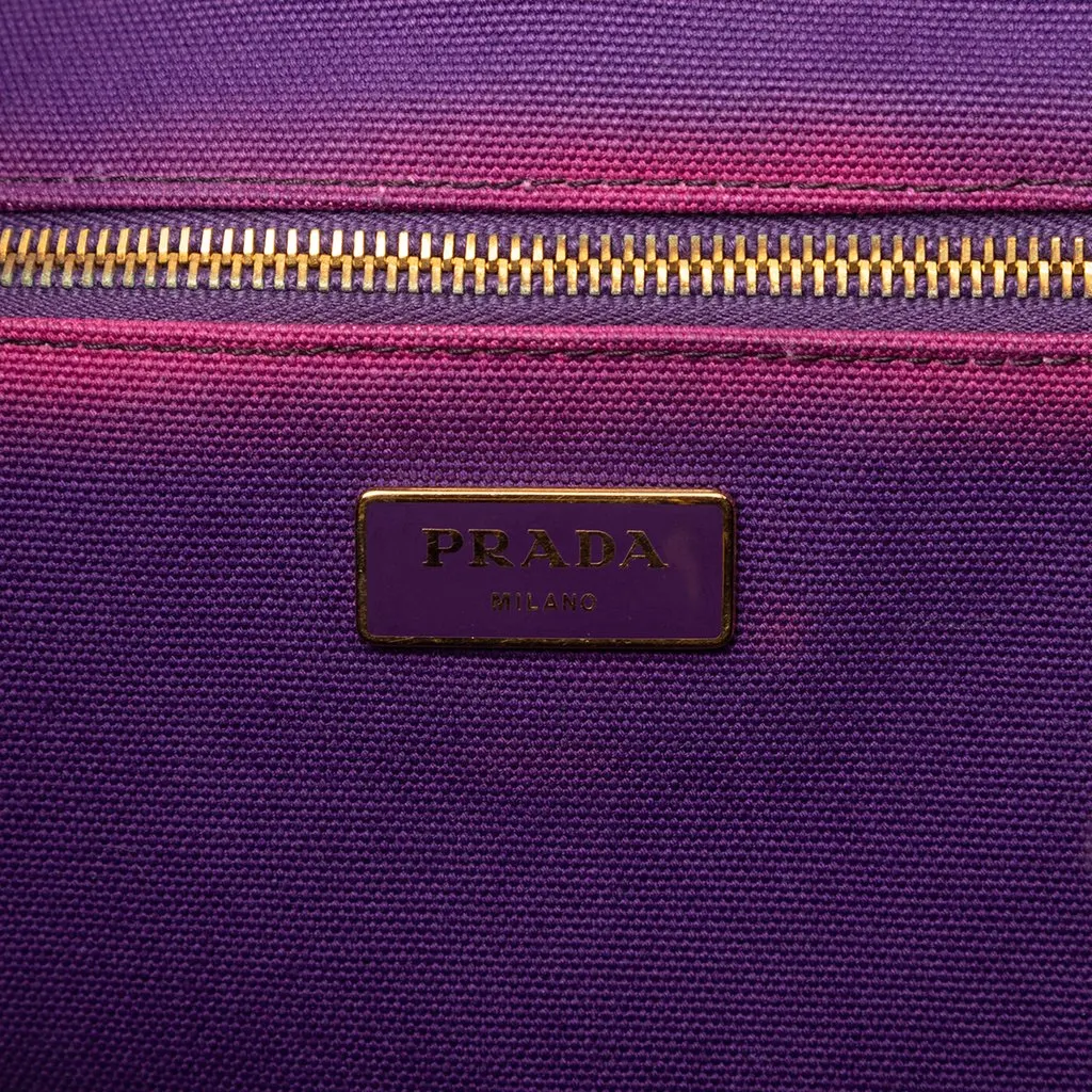 Prada Canvas Canapa Logo Tote Purple Canvas Good - Box View