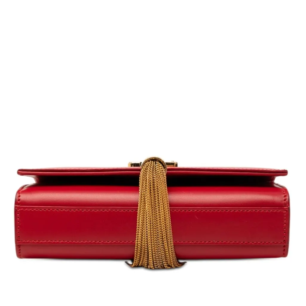 Saint Laurent Small Smooth Calfskin Monogram Kate Tassel Crossbody Red Leather Very good - Inside View
