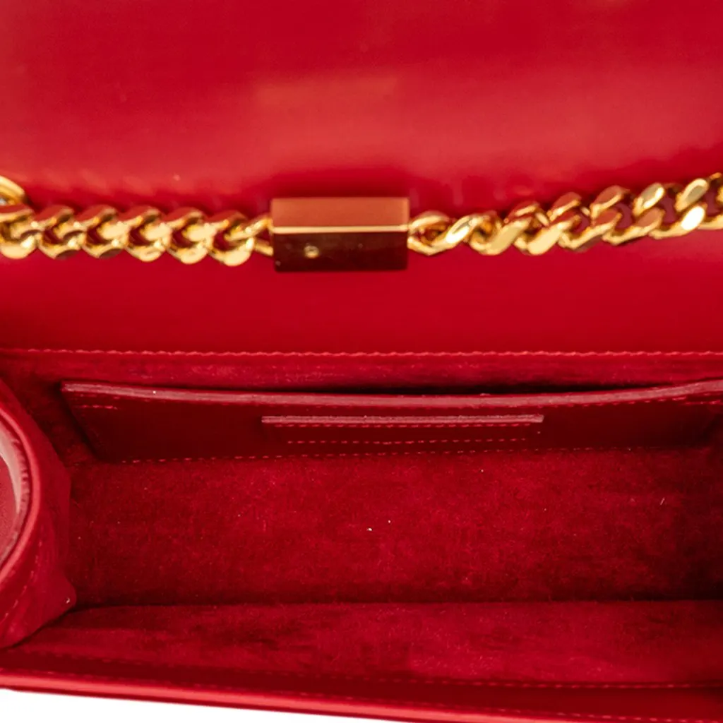 Saint Laurent Small Smooth Calfskin Monogram Kate Tassel Crossbody Red Leather Very good - Model View