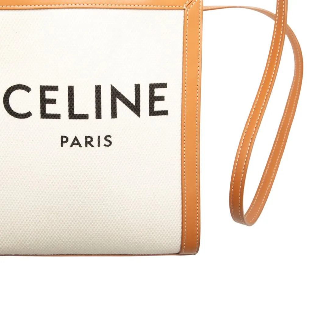 Celine Mini Canvas Vertical Cabas Tote Brown Canvas Good - Box View
