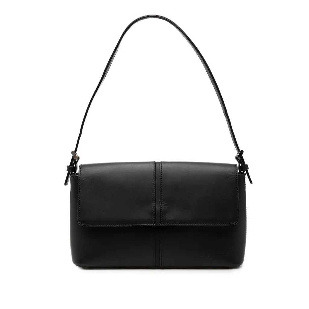 Burberry Leather Shoulder Bag Black Leather Very good - Front View