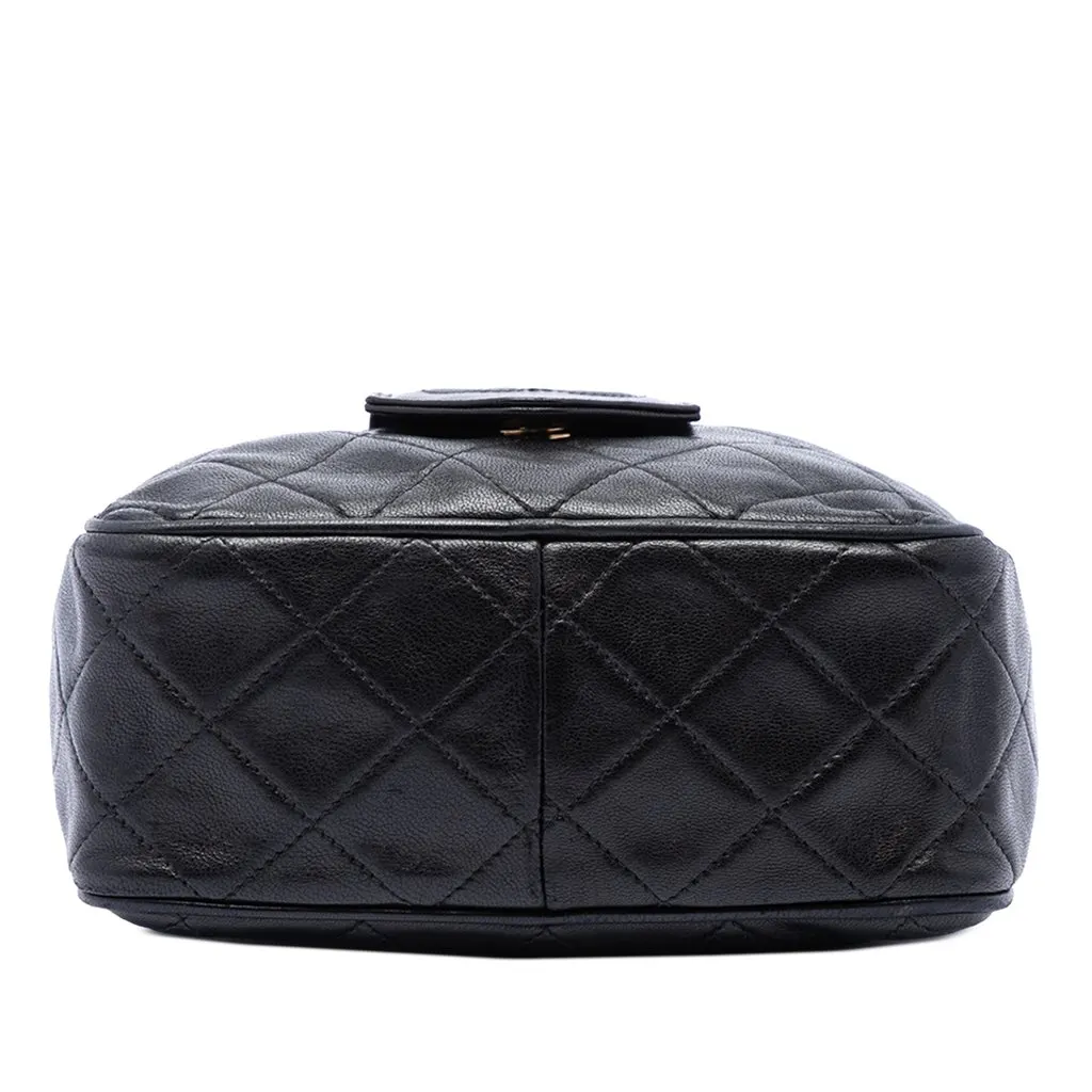 Chanel CC Quilted Lambskin Tassel Camera Bag Black Leather Very good - Inside View