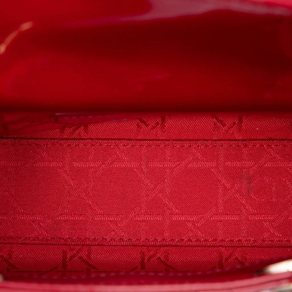 Dior Mini Patent Cannage Lady Dior Red Leather Very good - Model View