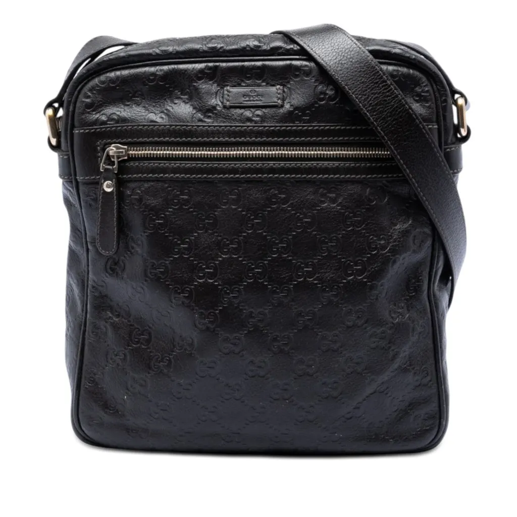 Gucci Guccissima Crossbody Brown Leather Very good - Front View