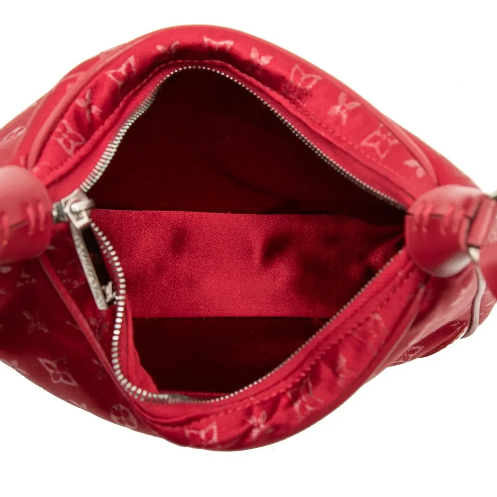 Louis Vuitton Monogram Satin Mini Boulogne Red Very good - Model View