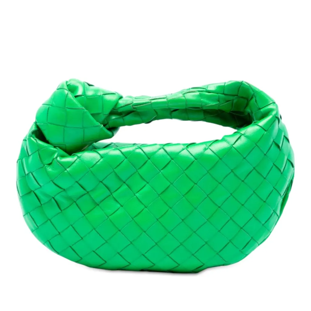 Bottega Veneta Mini Nappa Intrecciato Jodie Green Leather Very good - Front View