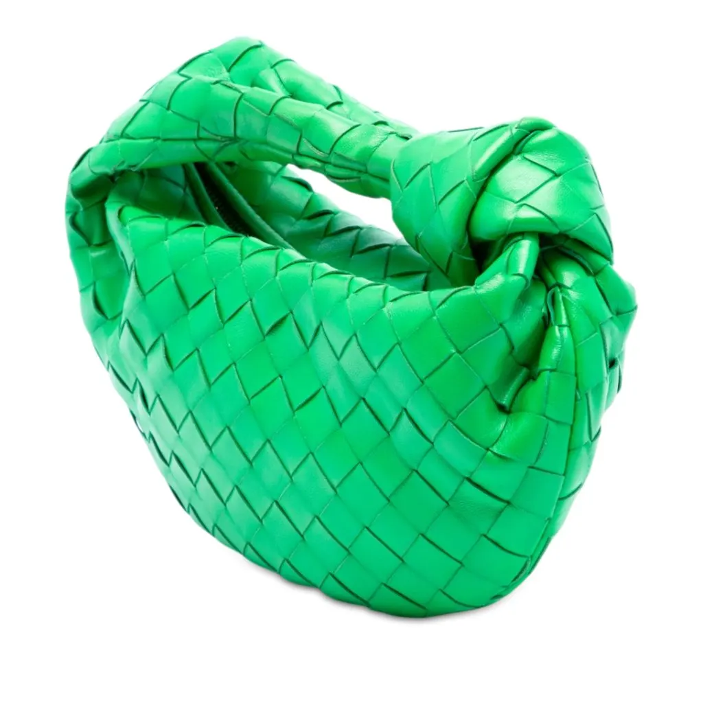 Bottega Veneta Mini Nappa Intrecciato Jodie Green Leather Very good - Back View